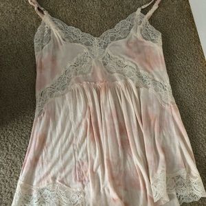 Free people pink lace tank